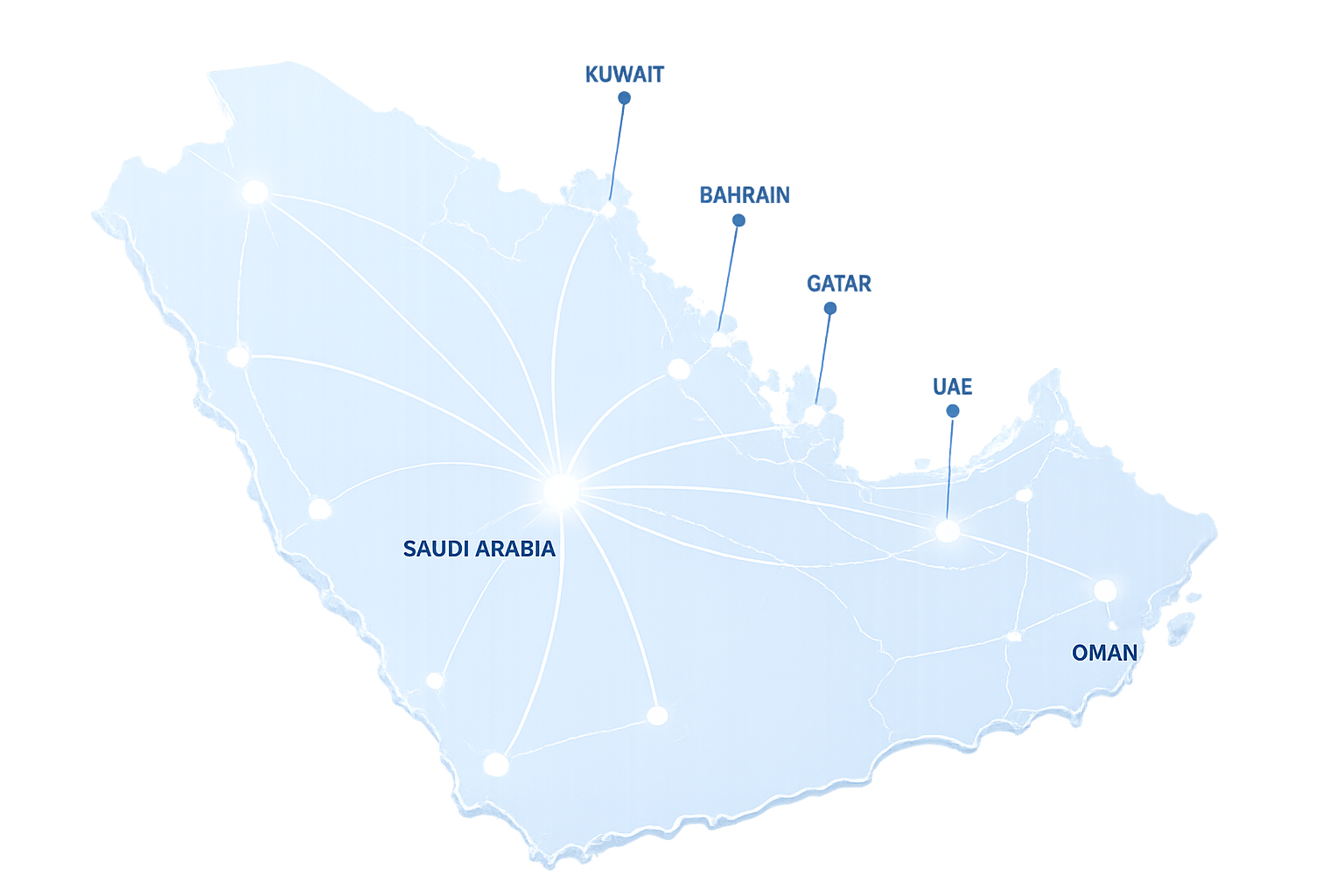 Map of Farsight Med’s regional coverage across the GCC